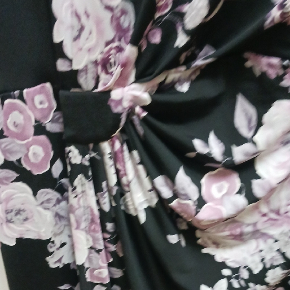 Connected Apparel Black and Pink Floral Dress - Picture 6 of 10